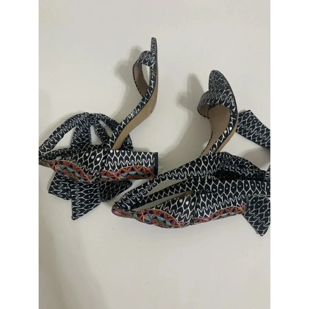 Trina‎ Turk x INC Kanata Ankle Wrap Embroidered Heel Sandals Sz 7